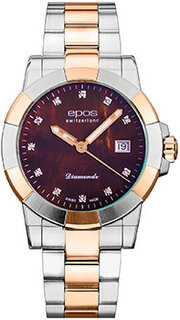 Швейцарские наручные женские часы Epos 8001.700.32.87.42. Коллекция Diamonds