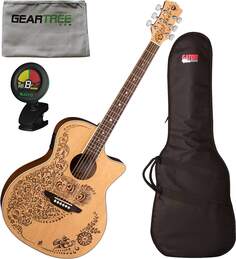 Акустическая гитара Luna Henna Oasis Select Spruce Acoustic-Electric Guitar w/ Bag, Cloth, Tuner