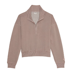 Свитшот Victoria&apos;s Secret Pink Premium Fleece Half-zip, светло-коричневый