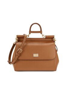 Кожаная сумка-портфель Dauphine Dolce &amp; Gabbana, карамель
