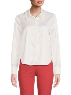 Рубашка с воротником из бисера Design History, цвет Winter White