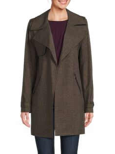Клетчатое пальто Calvin Klein, цвет Coffee Bean