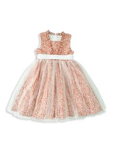 Платье Шарлотта с цветочным принтом для маленьких девочек и девочек Joe-Ella, коралл