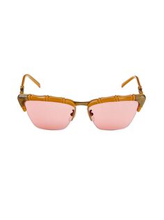Солнцезащитные очки «кошачий глаз» 58MM Gucci, цвет Yellow Pink