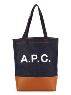 Джинсовая сумка-тоут с логотипом Axel A.P.C., карамель