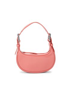 Кожаная сумка-хобо Mini Soho By Far, розовый