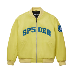 Куртка Sp5der Leather Logo Bomber &apos;Yellow&apos;, желтый