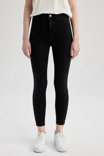 Супероблегающие джинсовые брюки-джеггинсы с высокой талией DeFacto, черный