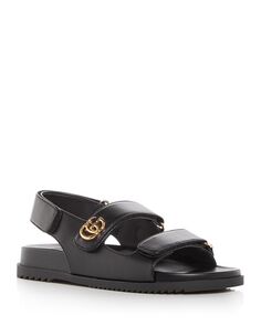 Женские сандалии с логотипом на ремешках Gucci, цвет Black