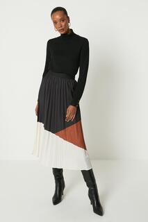 Плиссированная юбка-миди с абстрактной плиссировкой Debenhams, черный