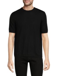 Классическая футболка с воротником из мериносовой шерсти Bruno Magli, черный