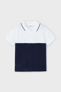 Рубашка-поло из детской шерсти Mayoral, темно-синий