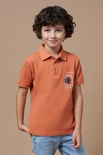 Рубашка-поло из детской шерсти Mayoral, оранжевый