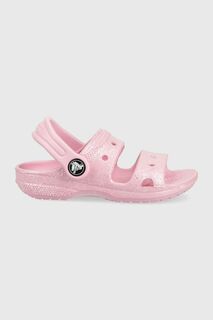 Детские тапочки CLASSIC GLITTER SANDAL Crocs, розовый
