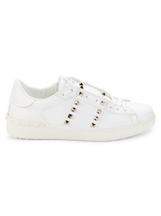 Кожаные кроссовки Rockstud Valentino Garavani, цвет Bianco