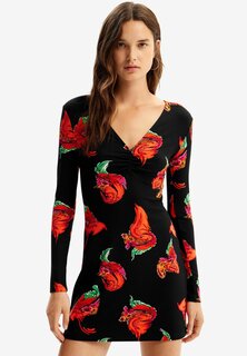 Платье-футляр Floral Mini Desigual, черный