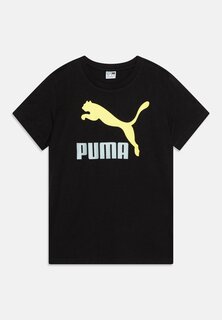 Футболка с принтом Classics Logo Tee Unisex Puma, цвет black/turquoise surf