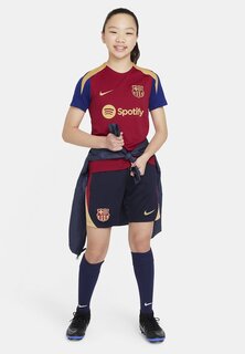 Футболка с принтом Fc Barcelona Strike Ss Nike, цвет noble red deep royal blue club gold