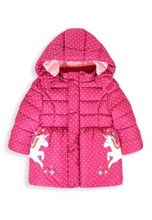 Зимнее пальто Unicorn Print Puffer JoJo Maman Bébé, цвет raspberry