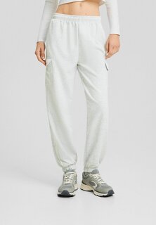 Спортивные брюки Plush And Detail Jogger Bershka, цвет mottled grey