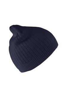 Зимняя шапка-бини из плотного хлопка двойной вязки Result, темно-синий