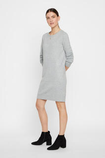 Трикотажное платье с круглым вырезом Vero Moda, серый