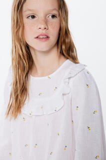 Блузка с цветочным принтом для девочки Springfield Kids, белый