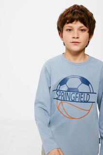 Футболка для мальчика с принтом мяча Springfield Kids, светло-синий