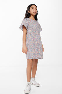 Серое платье с цветочным принтом для девочки Springfield Kids, темно-серый