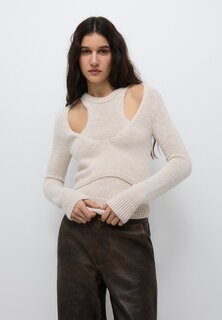 Свитер Cutout Overlaid PULL&amp;BEAR, бежевый