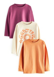футболка с длинным рукавом Sun 3 Pack Next, цвет berry red ecru cream orange