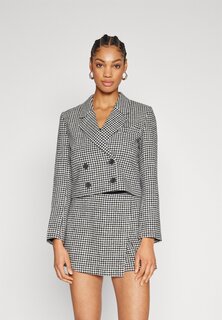 Блейзер Onlnuria Crop ONLY, цвет black checks/white houndstooth