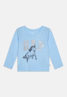 футболка с длинными рукавами Toddler Girl Logo GAP, цвет cerulean blue