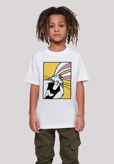Футболка с принтом Looney Tunes Bugs Bunny Laughing F4NT4STIC, белый