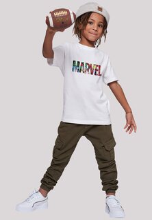 футболка с принтом Marvel Avengers Logo Characters F4NT4STIC, белый