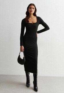 Платье-футляр V Neck Long Sleeve New Look, черный