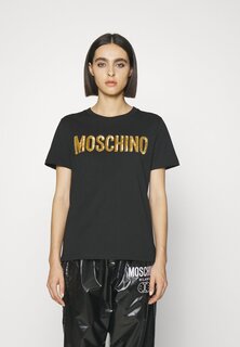 Базовая футболка Embellished Hearts MOSCHINO, цвет fantasy print black