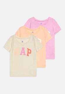 футболка с принтом Logo Toddler Girl 3 Pack GAP, цвет peach parfait
