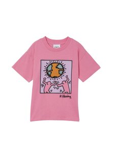 Футболка с принтом License Drop Shoulder Short Sleeve Cotton On, цвет lcn kei keith haring world pink gerbera