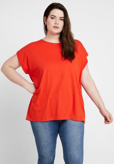 Базовая футболка Ladies Extended Shoulder Tee Urban Classics Curvy, цвет bloodorange