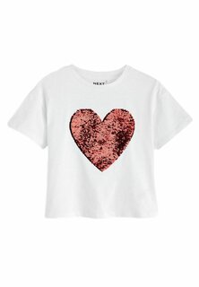 Футболка с принтом Sequin Heart Regular Fit Next, цвет red white