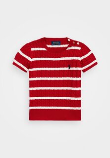 Футболка с принтом Stripe Mini Polo Ralph Lauren, цвет red/deckwash white