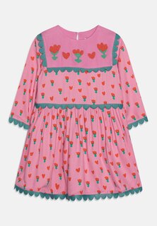 Летнее платье Dress Shiny Hearts Tulips On Pink Base Girl Stella McCartney Kids, цвет viola/multi-coloured