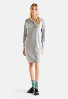 Трикотажное платье In Plain Stitch Polo Collar Straight Fit United Colors of Benetton, цвет grey