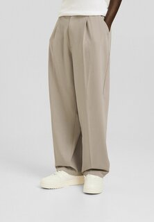 Брюки Tailored-Baggy Bershka, цвет sand