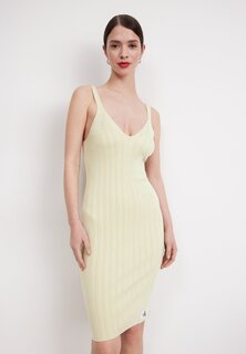 Трикотажное платье Label Dress Calvin Klein Jeans, цвет green haze