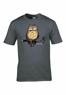 Футболка с принтом Bad Nature Wondering Owl rockshirts, цвет grey