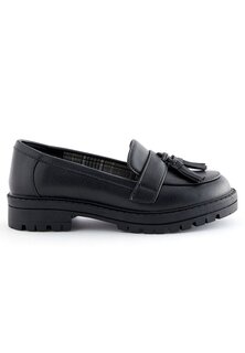 Слипоны School Chunky Tassel Loafers Next, цвет matt black
