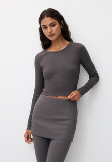 Футболка с длинным рукавом Basic PULL&amp;BEAR, цвет dark grey