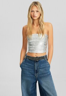 Ремень Rhinestone Buckle Bershka, цвет dark grey